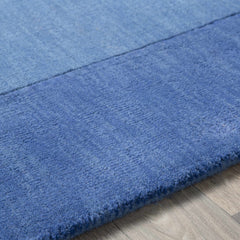 Macedon Blue Bordered Wool Rug - Ornate Home