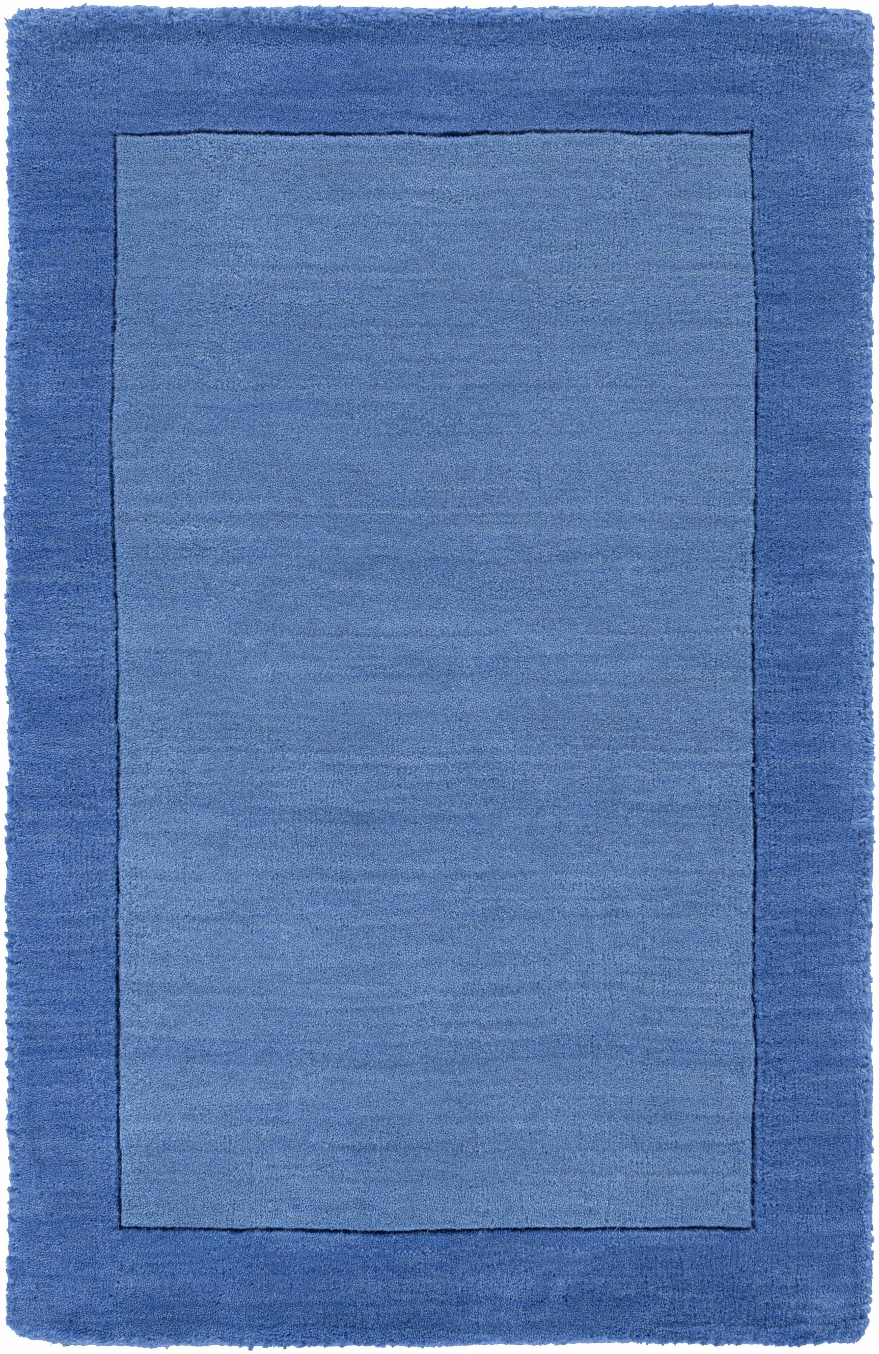 Macedon Blue Bordered Wool Rug - Ornate Home