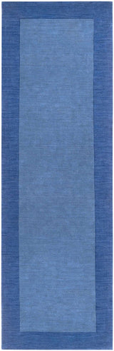 Macedon Blue Bordered Wool Rug - Ornate Home