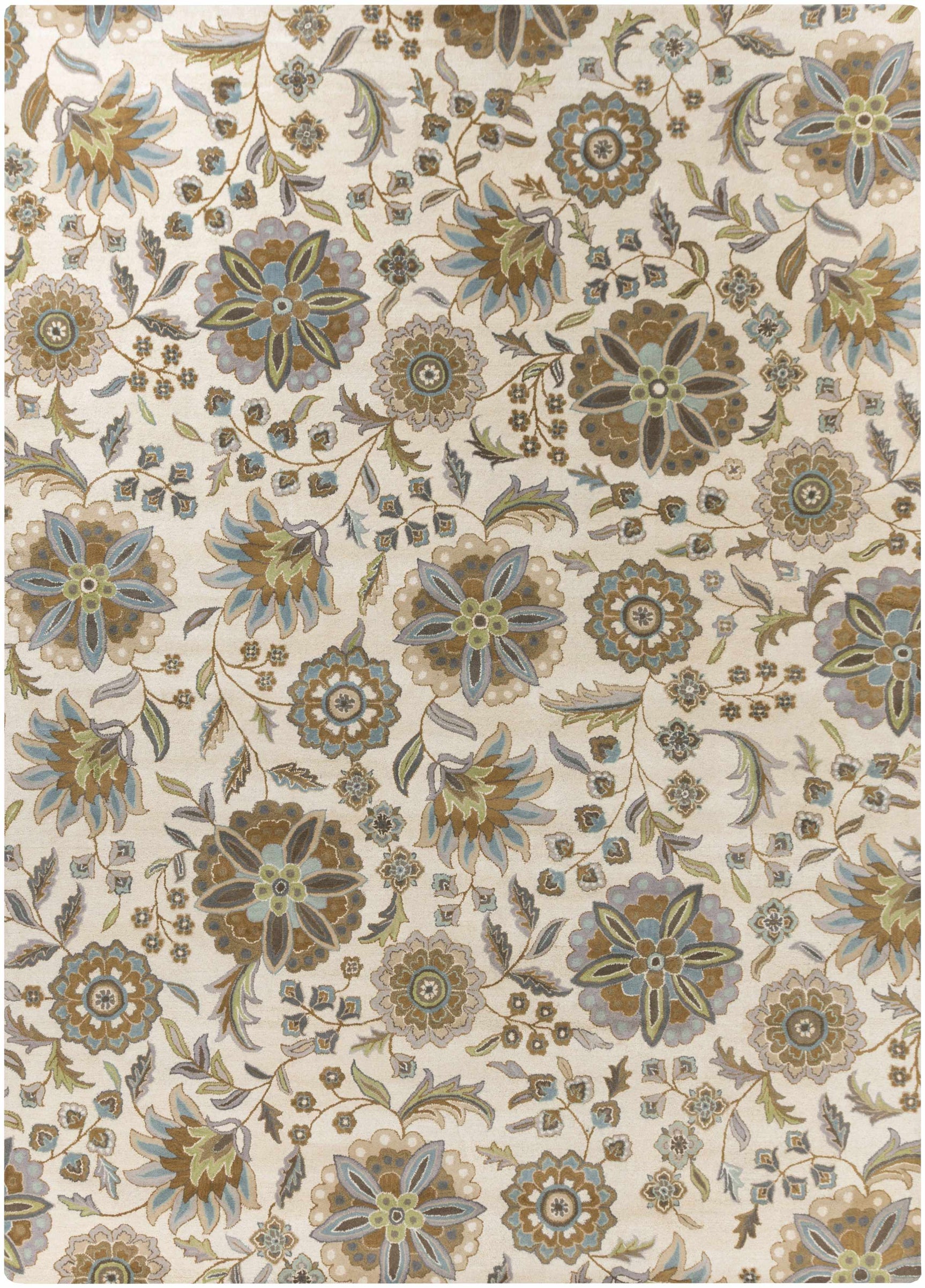 Mack Floral Wool Area Carpet - Ornate Home