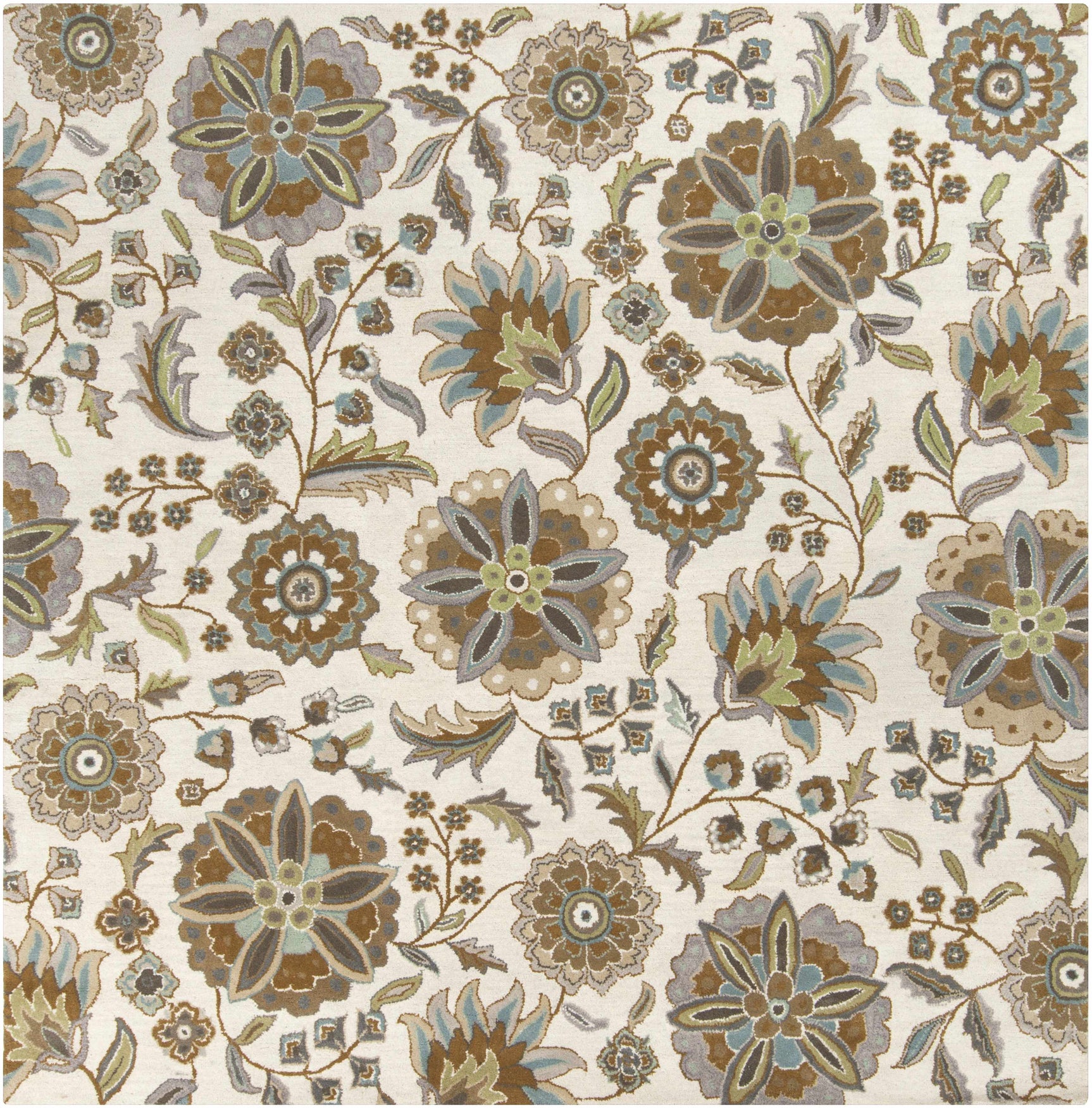Mack Floral Wool Area Carpet - Promo - Ornate Home