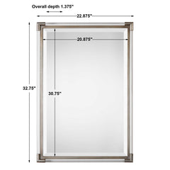 Mackai Metallic Silver Mirror - Ornate Home