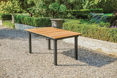 Mackay Beige/Natural Teak 7 Piece Patio Dining Set - Ornate Home