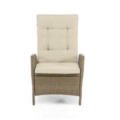 Mackay Beige/Natural Teak Outdoor Reclining Chair (Set of 2) - Ornate Home