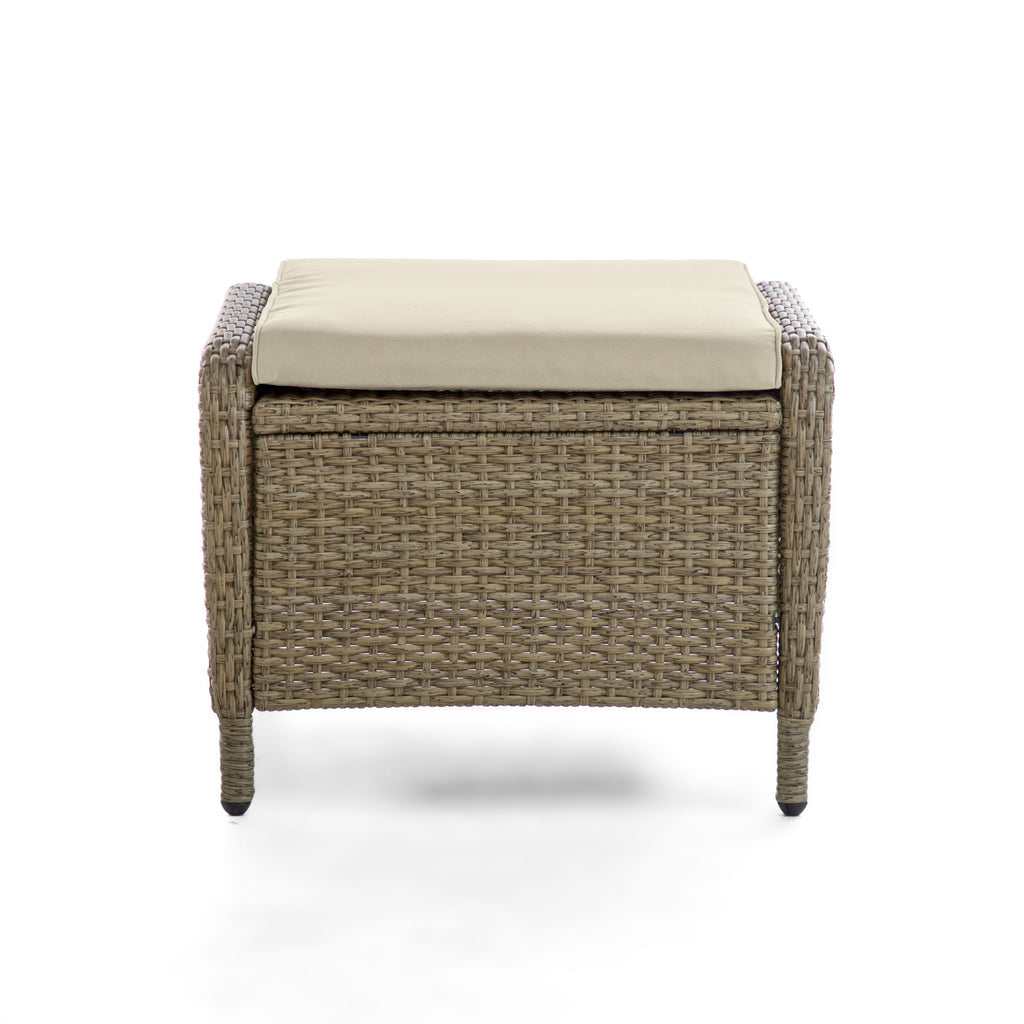 Mackay Brown & Beige Patio Ottoman (Set of 2) - Ornate Home