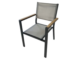 Mackay Gun Metal/Natural Teak Chair - Ornate Home