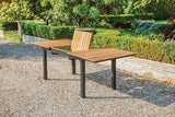 Mackay Gun Metal & Natural Teak Outdoor Dining Table w/ Butterfly Leaf - Ornate Home