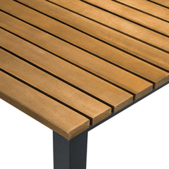 Mackay Gun Metal/Natural Teak Patio Dining Table - Ornate Home