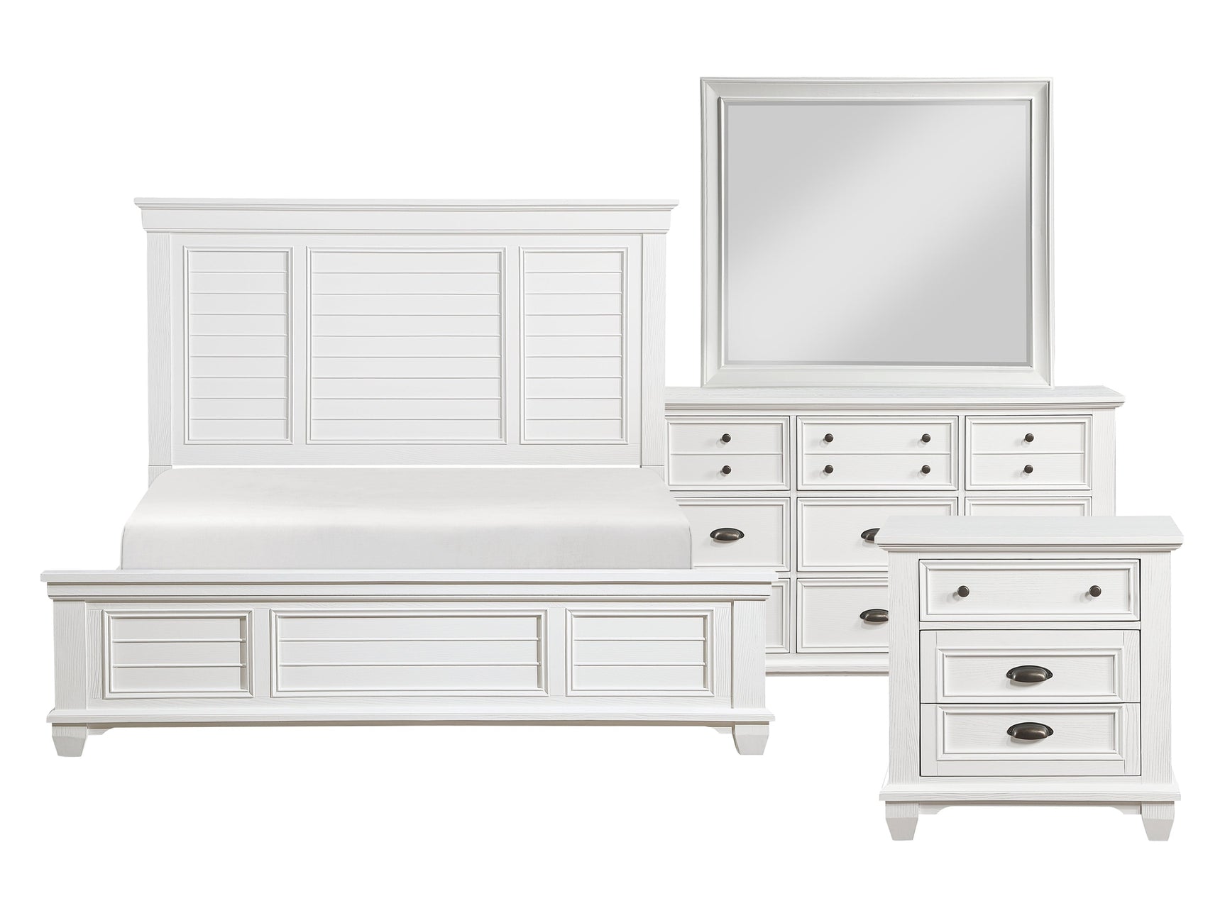 Mackinac White 4-piece Queen Bedroom Set - Ornate Home