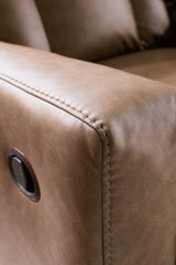 Mackmenville Caramel Reclining Loveseat with Console (Online Special Price) - Ornate Home