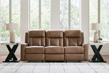 Mackmenville Caramel Reclining Sofa and Loveseat - Ornate Home