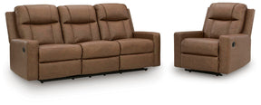 Mackmenville Caramel Reclining Sofa and Recliner - Ornate Home