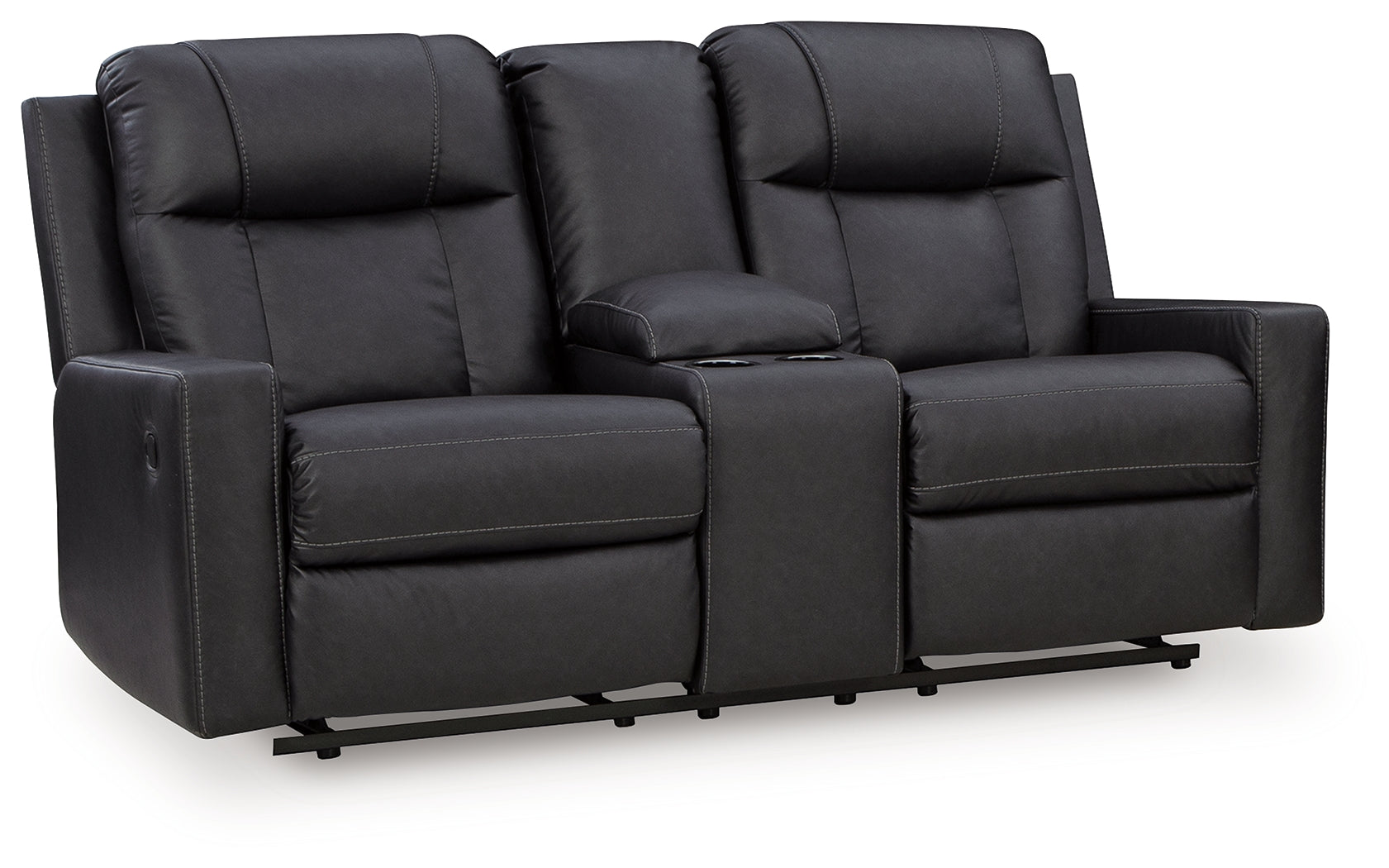 Mackmenville Carbon Reclining Loveseat with Console (Online Special Price) - Ornate Home