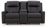 Mackmenville Carbon Reclining Loveseat with Console (Online Special Price) - Ornate Home