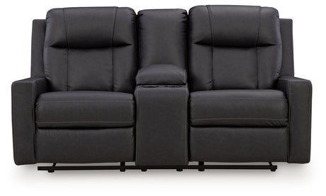 Mackmenville Carbon Reclining Loveseat with Console - Ornate Home