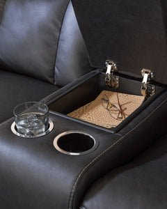 Mackmenville Carbon Reclining Loveseat with Console - Ornate Home