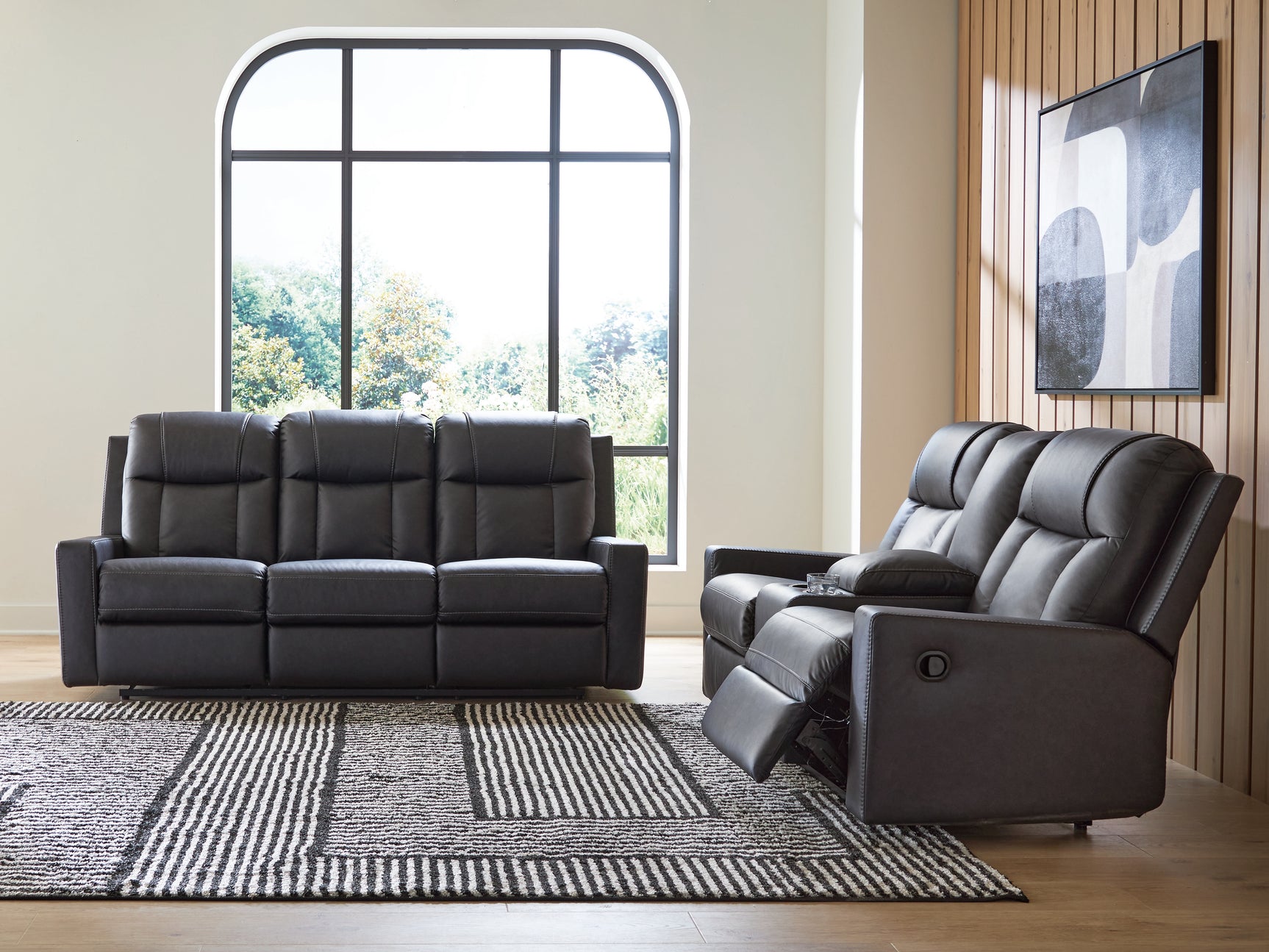 Mackmenville Carbon Reclining Sofa and Loveseat (Online Special Price) - Ornate Home