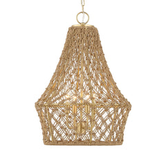 Macrame Gold 4 Light Rope Pendant - Ornate Home