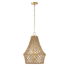 Macrame Gold 4 Light Rope Pendant - Ornate Home