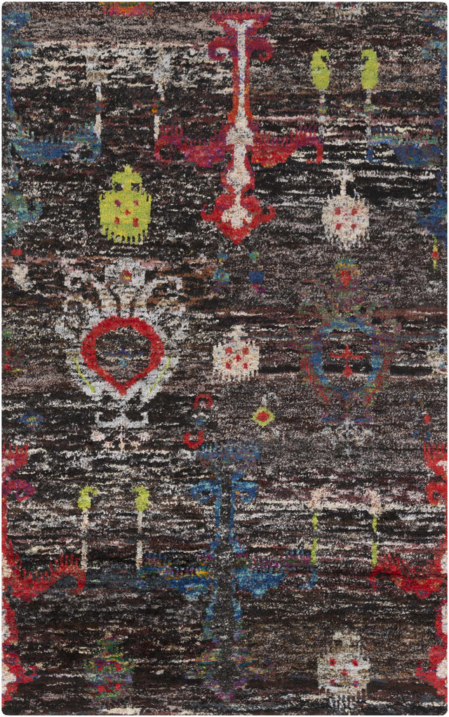 Macy 5x8 Handmade Black Silk Carpet - Clearance - Ornate Home