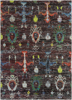 Macy 5x8 Handmade Black Silk Carpet - Clearance - Ornate Home