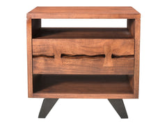 Madagascar Brown Nightstand Open-Shelf - Ornate Home