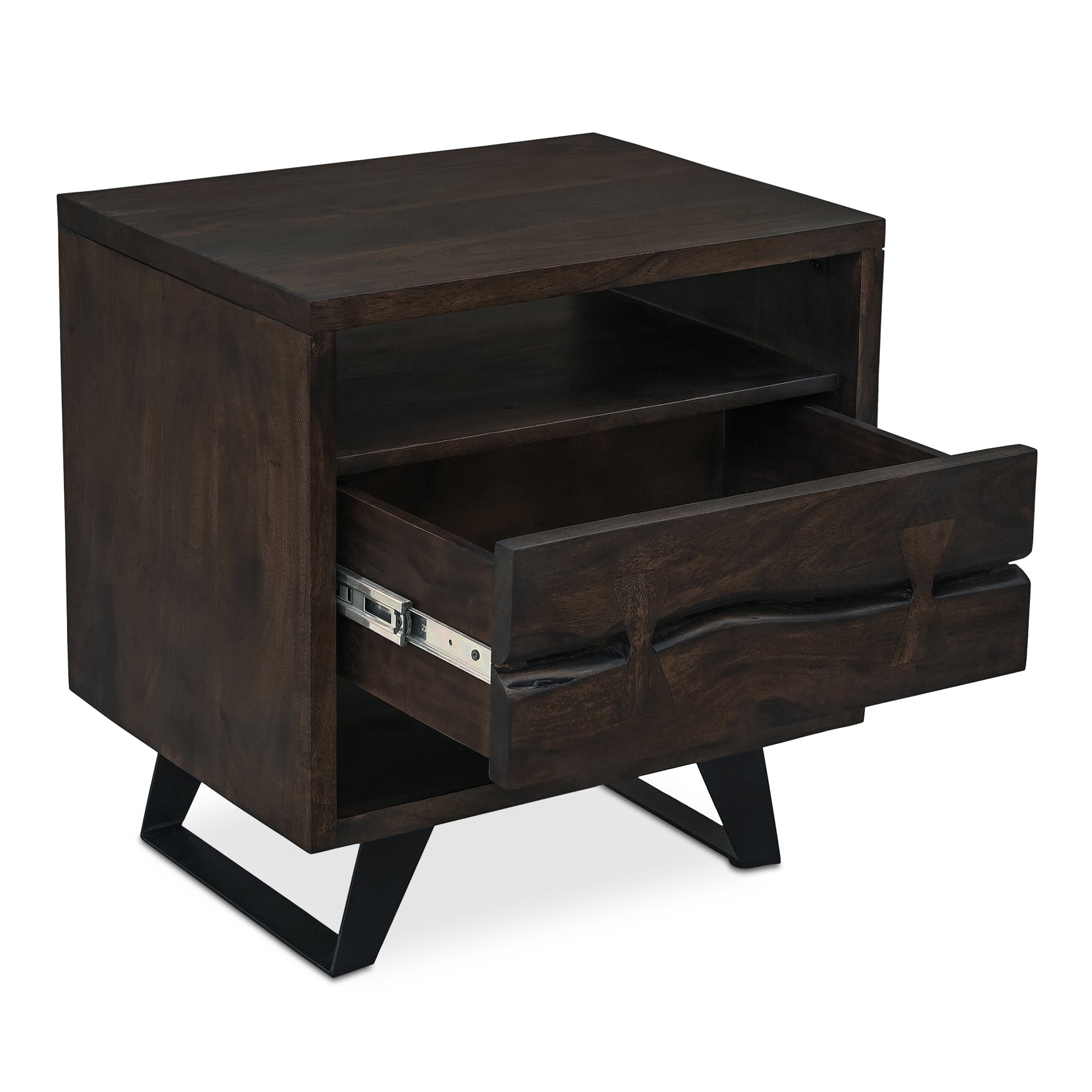 Madagascar Dark Brown Nightstand - Ornate Home