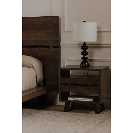 Madagascar Dark Brown Nightstand - Ornate Home