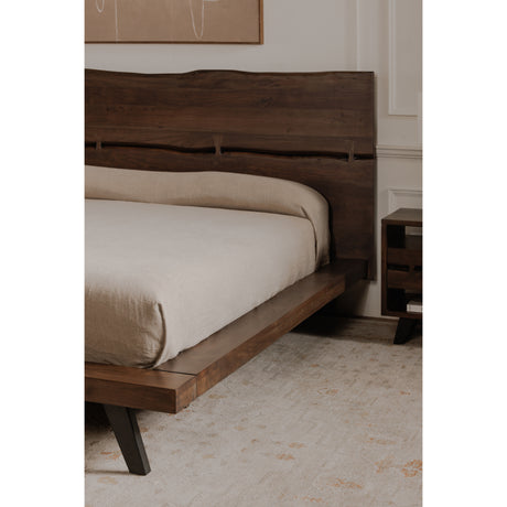 Madagascar Dark Brown Queen Platform Bed - Ornate Home