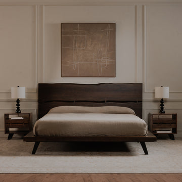 Madagascar Dark Brown Queen Platform Bed - Ornate Home