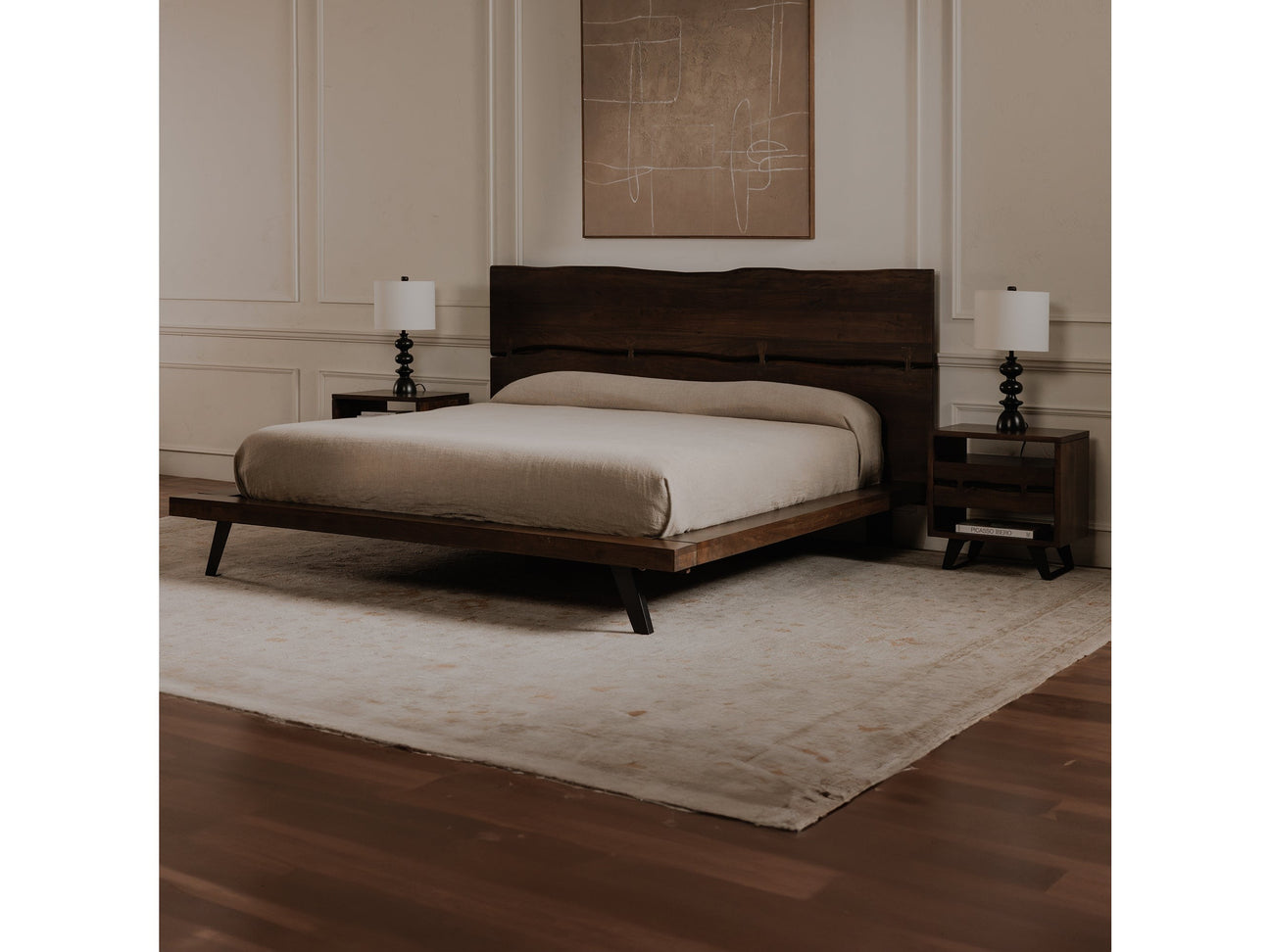 Madagascar Dark Brown Queen Platform Bed - Ornate Home