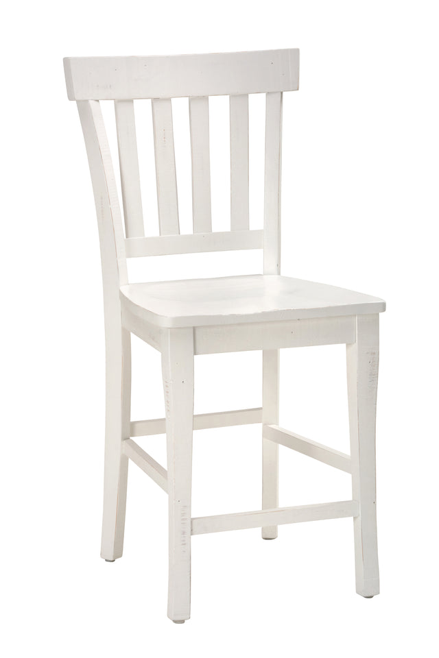 Madaket White Slatback Stool (Set of 2) - Ornate Home