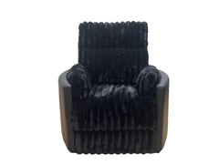 Madden Black Corduroy Upholstered Pillow Arm Manual Recliner - Ornate Home