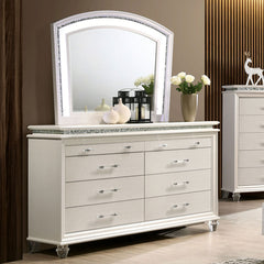 Maddie Pearl White/White 4 Pc. Queen Bedroom Set - Ornate Home