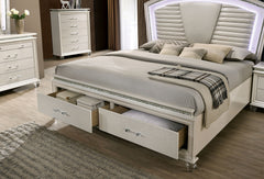 Maddie Pearl White/White 4 Pc. Queen Bedroom Set - Ornate Home