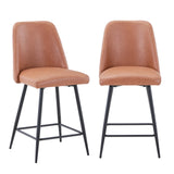 Maddox Light Brown Uph Stool (Set of 2) - Ornate Home