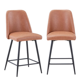 Maddox Light Brown Uph Stool (Set of 2) - Ornate Home