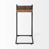 Maddox Medium Brown/Black Wood Metal C-Shaped End/Side Table - Ornate Home