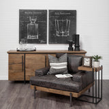 Maddox Medium Brown/Black Wood Metal C-Shaped End/Side Table - Ornate Home