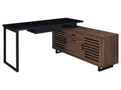 Maddox Walnut L-Shape Desk - Ornate Home