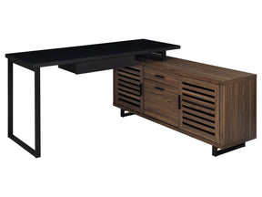 Maddox Walnut L-Shape Desk - Ornate Home