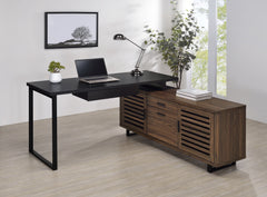 Maddox Walnut L-Shape Desk - Ornate Home