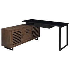 Maddox Walnut L-Shape Desk - Ornate Home