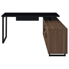 Maddox Walnut L-Shape Desk - Ornate Home