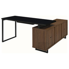 Maddox Walnut L-Shape Desk - Ornate Home