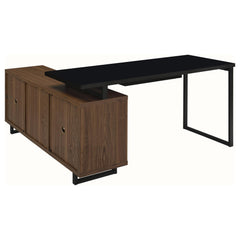 Maddox Walnut L-Shape Desk - Ornate Home