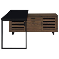Maddox Walnut L-Shape Desk - Ornate Home