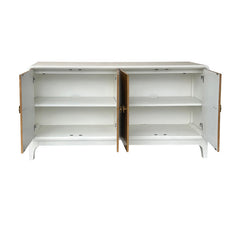 Maddox White/Brown Four-Door Sideboard - Ornate Home
