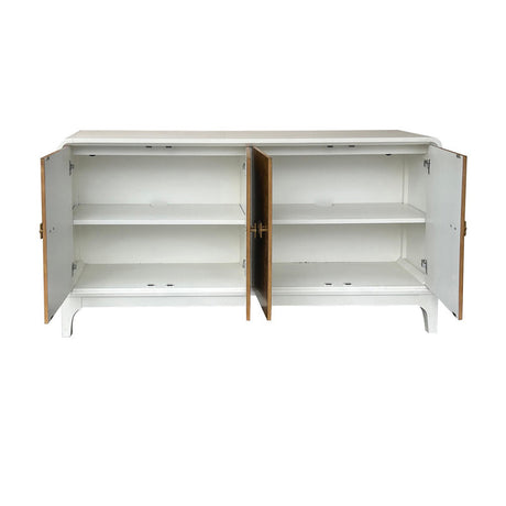 Maddox White/Brown Four-Door Sideboard - Ornate Home