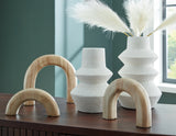 Maddwarth White/Natural Brown Accessory Set (Set of 5) - Ornate Home